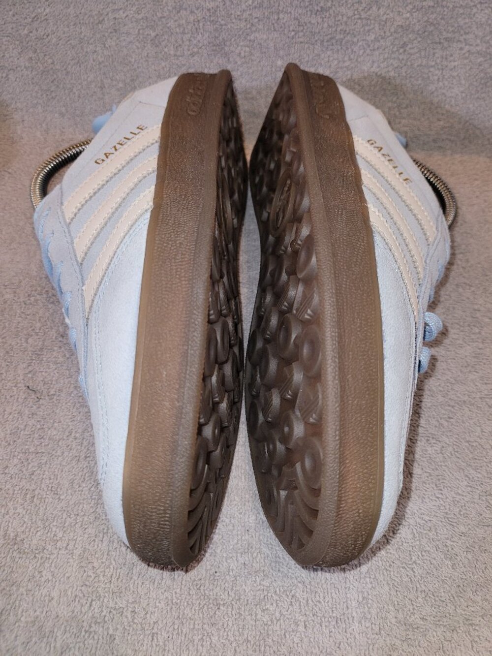 Adidas Gazelle Women's Size 7 Sky Blue White Tan Gum Sneakers JI2717 (#2471) - Picture 10 of 16